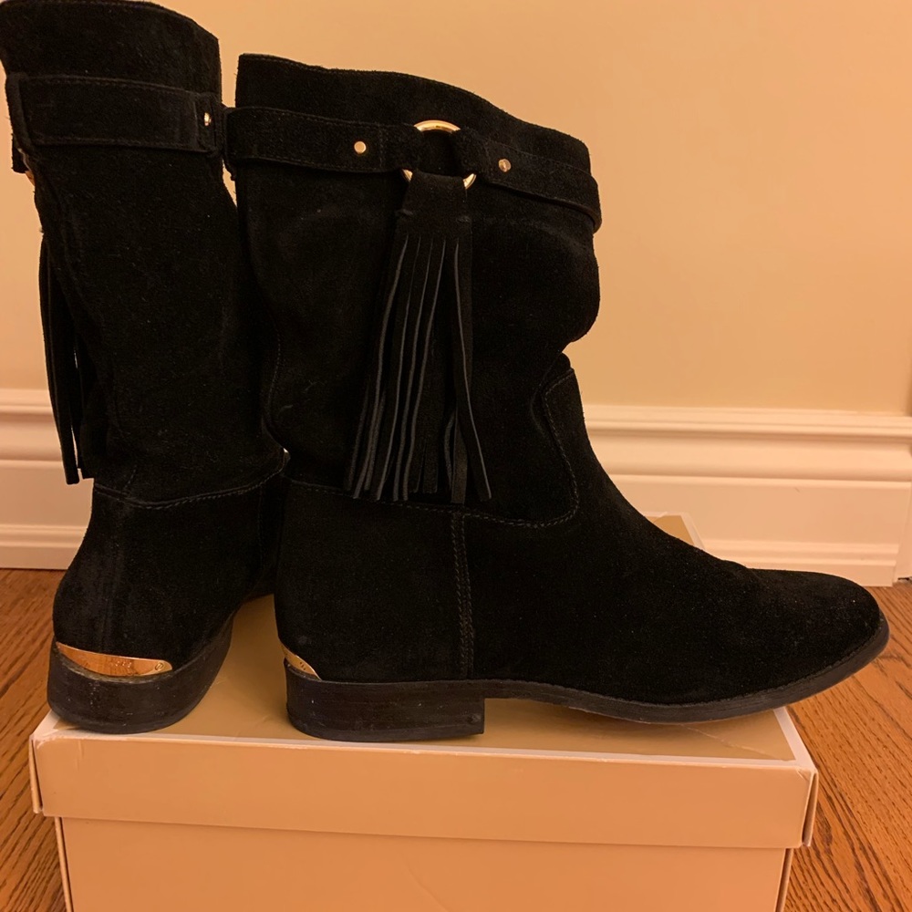 Michael Kors Black Suede Boots Size 10